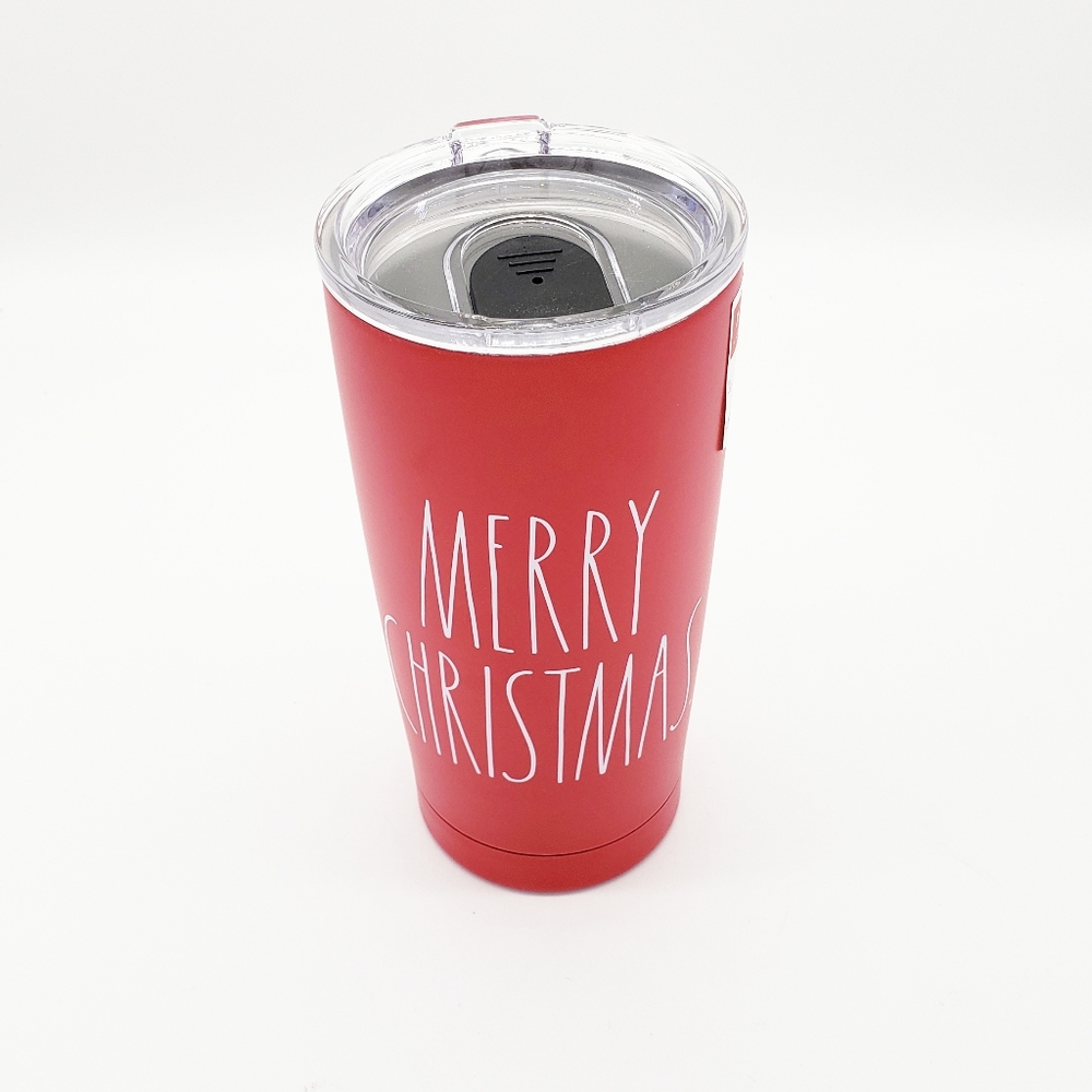 RAE DUNN Red Merry Christmas Stainless Steel Coffee Tumbler